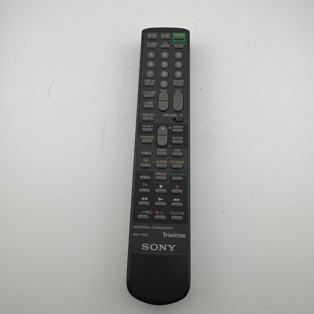 Sony Remote Control RM-Y118 Trinitron Universal Commander Black TV VTR Cable
